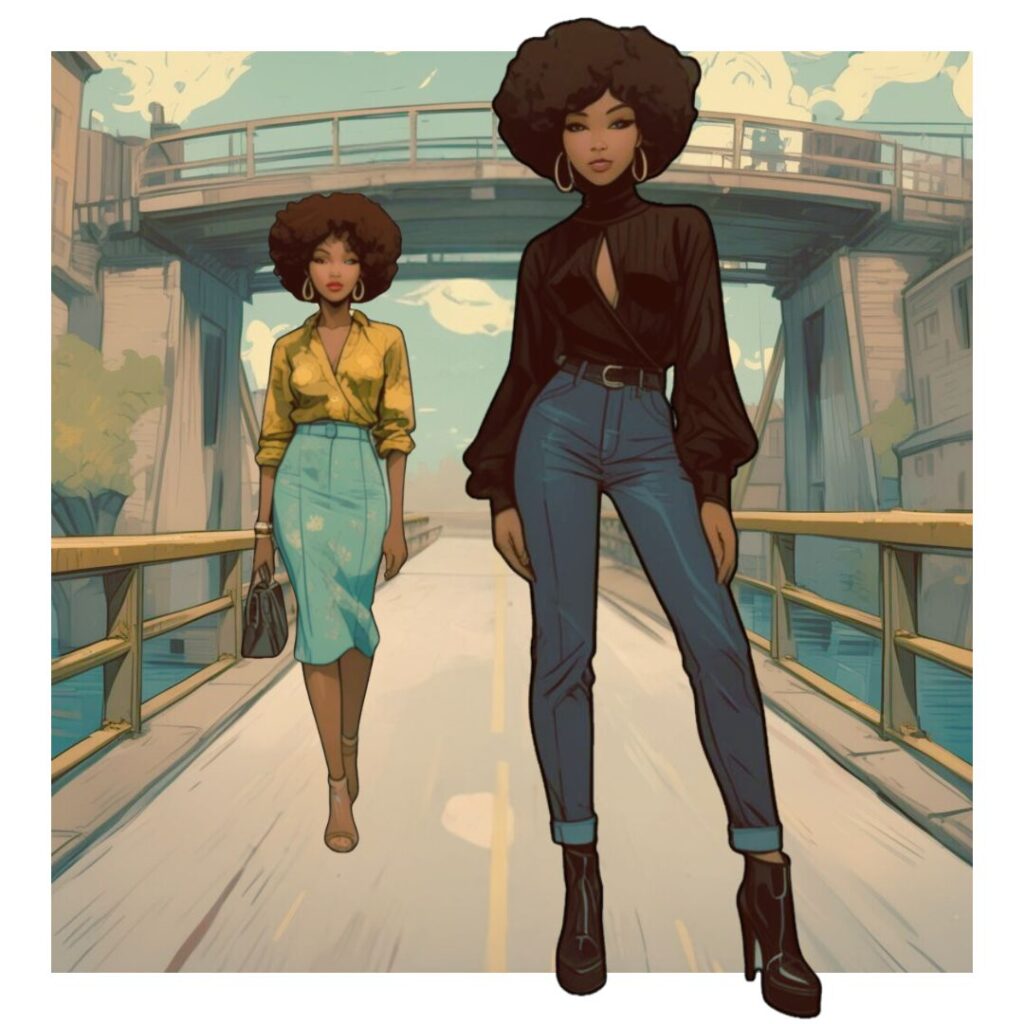 One woman walks ahead while the other lingers on a bridge, illustrating how boundaries act as bridges that preserve connection in evolving relationships.