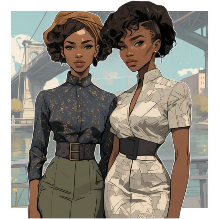 Two stylish African American women stand near a bridge, representing how boundaries in relationships can create strength and connection rather than distance.